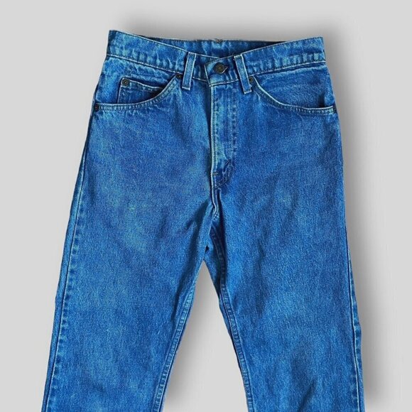 Vintage 1980s Levis 536 Womens Jeans 27x27 High Waist Raw Hem Denim Orange Tab - Picture 3 of 16